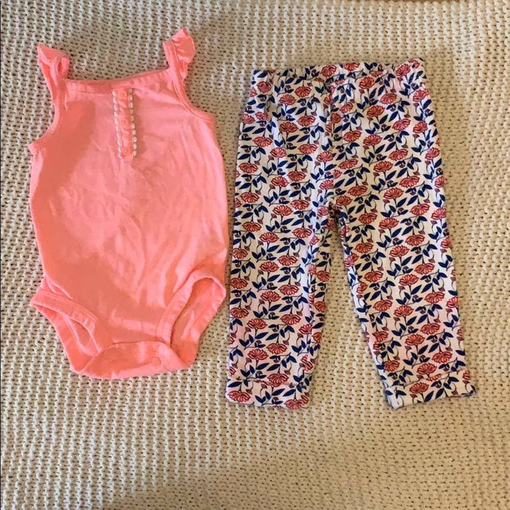 Coral and floral set